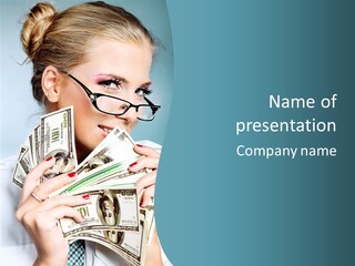 Spending Currency Female PowerPoint Template