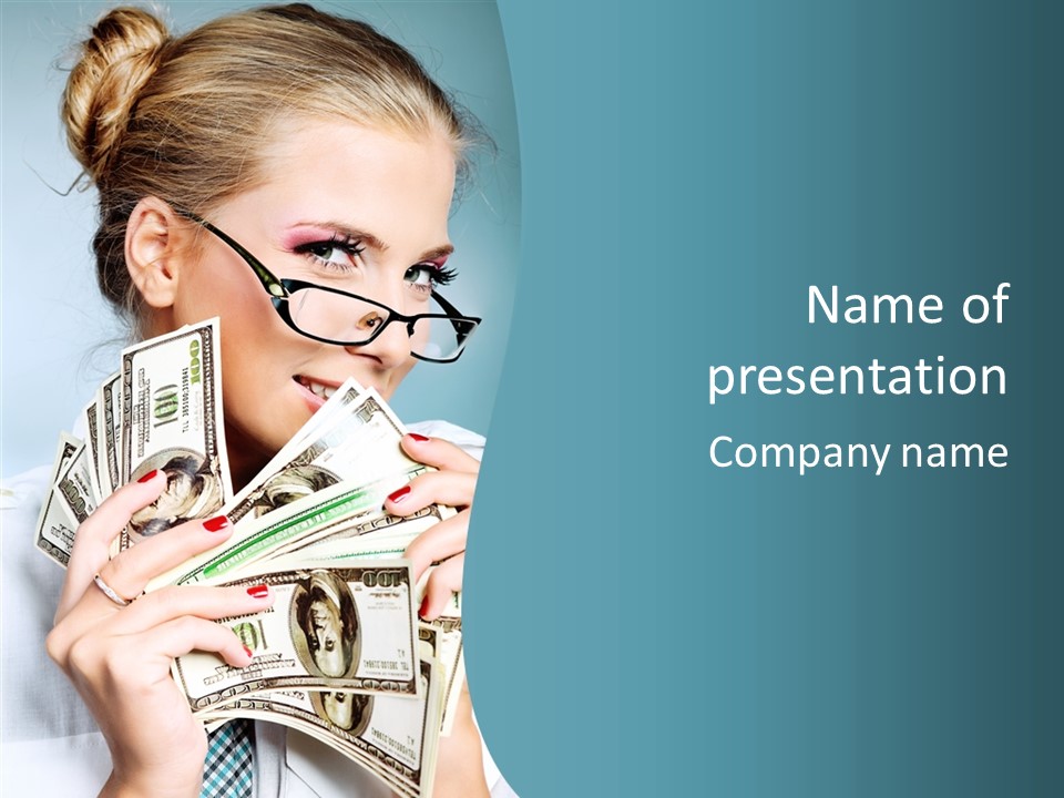 Spending Currency Female PowerPoint Template