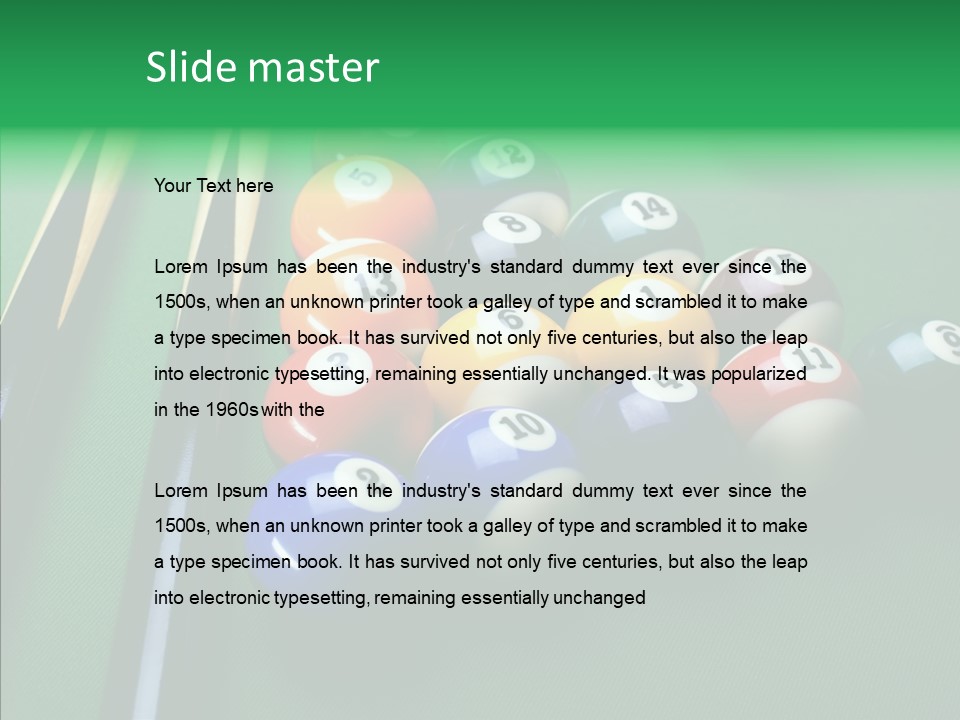 Billiards And Beer PowerPoint Template