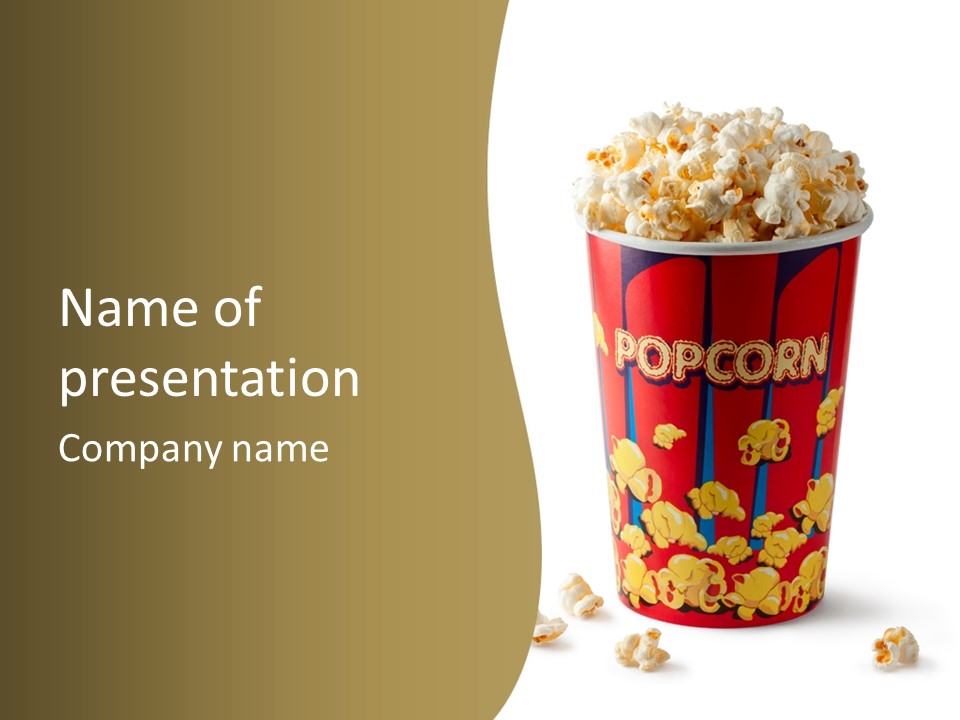 Bucket Of Popcorn PowerPoint Template