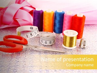 Needle Thread Scissors PowerPoint Template