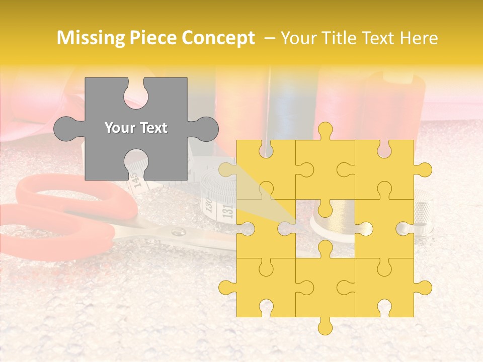 Needle Thread Scissors PowerPoint Template