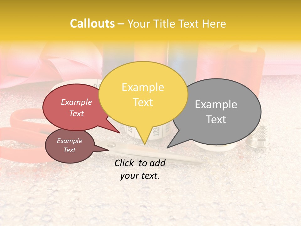 Needle Thread Scissors PowerPoint Template