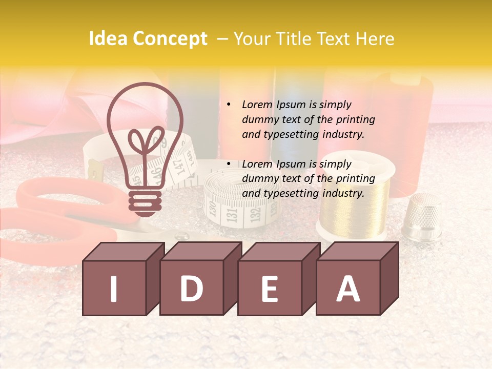 Needle Thread Scissors PowerPoint Template