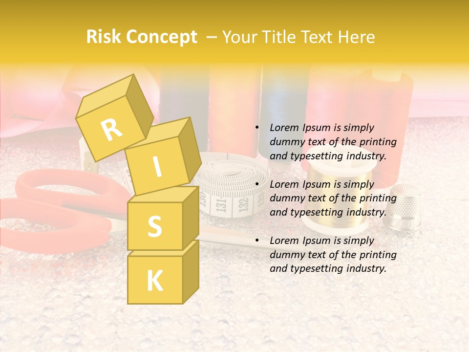 Needle Thread Scissors PowerPoint Template
