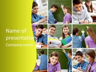 Teenagers In School PowerPoint Template