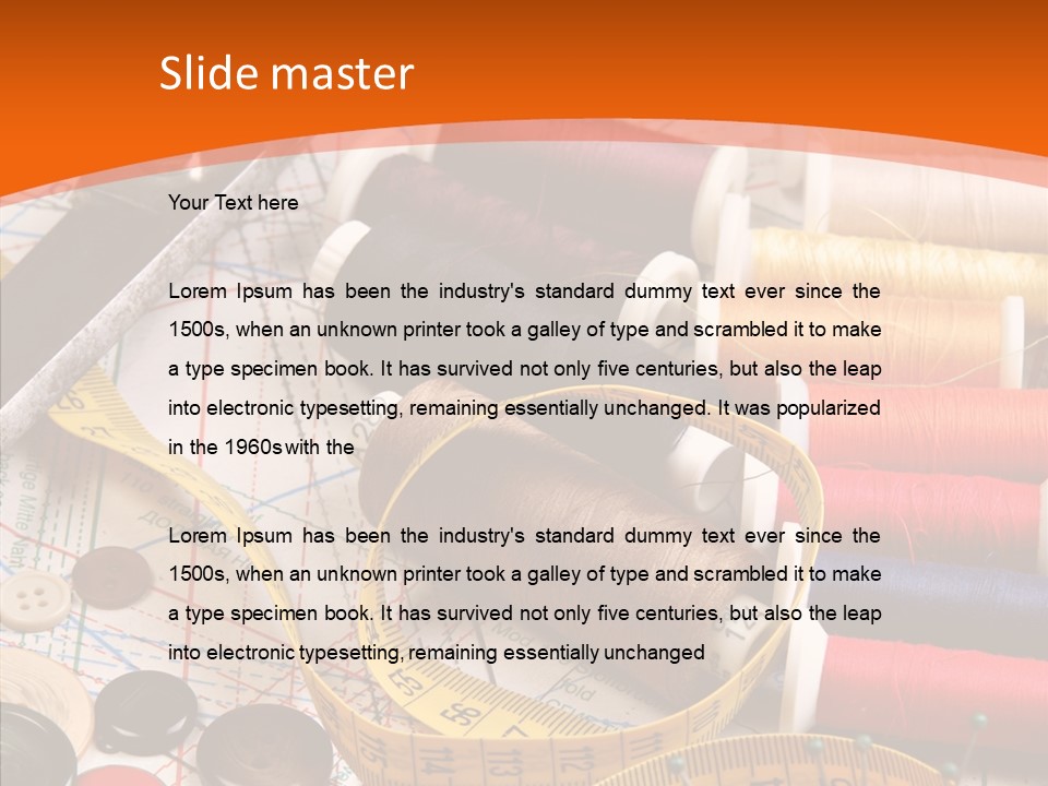 Old Fashioned Notions Measuring Tape PowerPoint Template