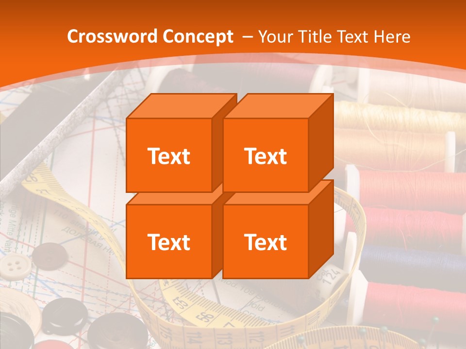 Old Fashioned Notions Measuring Tape PowerPoint Template