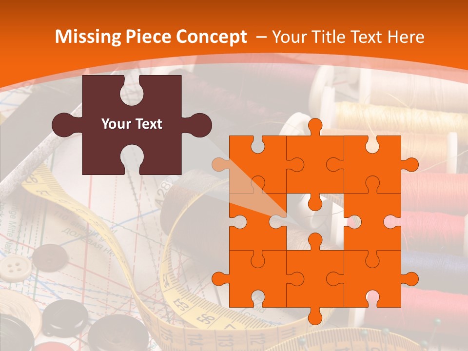 Old Fashioned Notions Measuring Tape PowerPoint Template