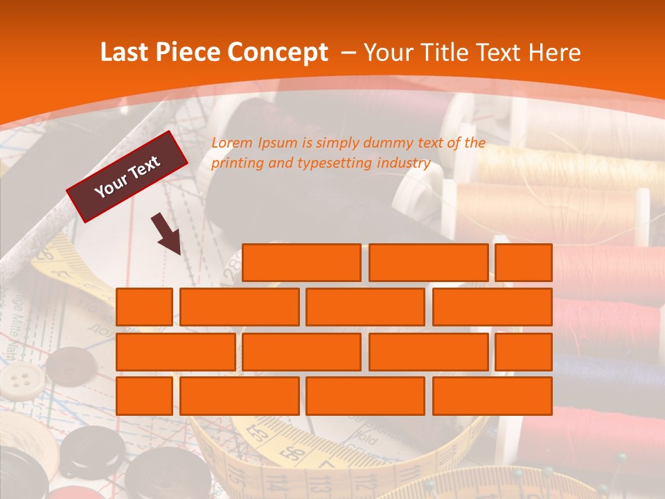 Old Fashioned Notions Measuring Tape PowerPoint Template