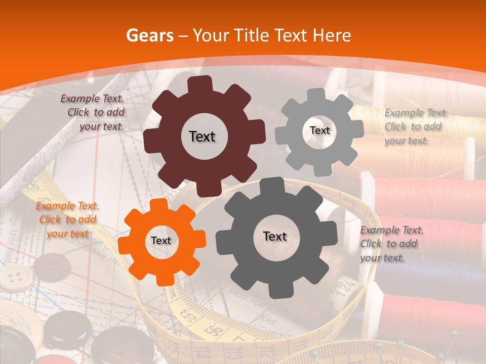 Old Fashioned Notions Measuring Tape PowerPoint Template
