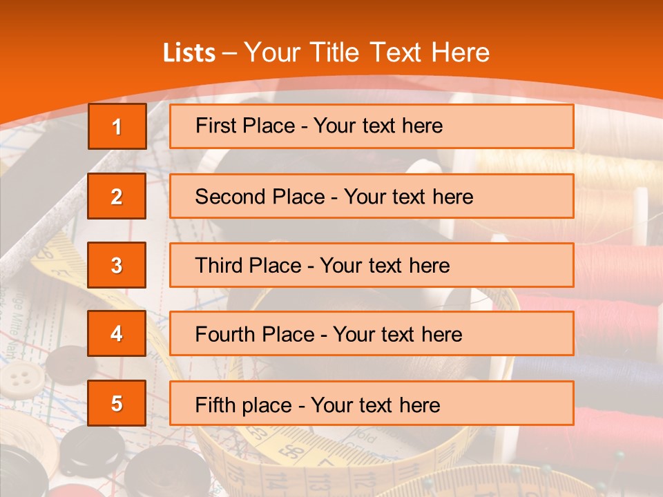 Old Fashioned Notions Measuring Tape PowerPoint Template