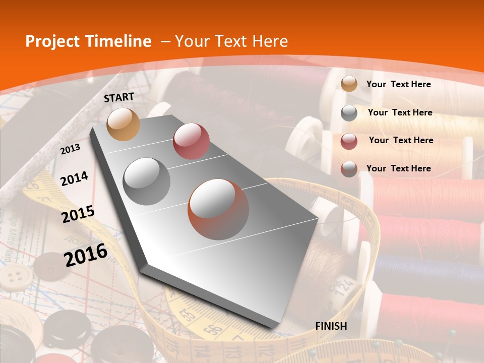 Old Fashioned Notions Measuring Tape PowerPoint Template