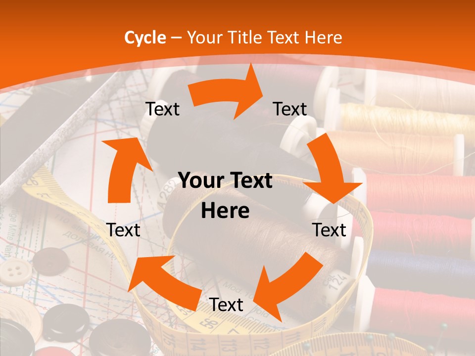 Old Fashioned Notions Measuring Tape PowerPoint Template