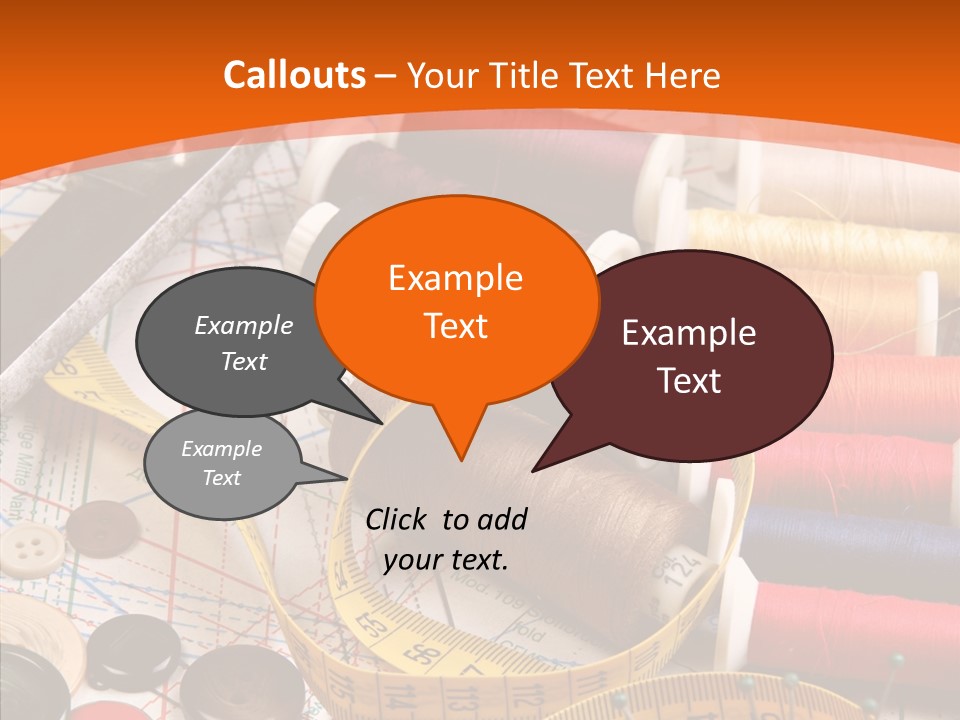 Old Fashioned Notions Measuring Tape PowerPoint Template