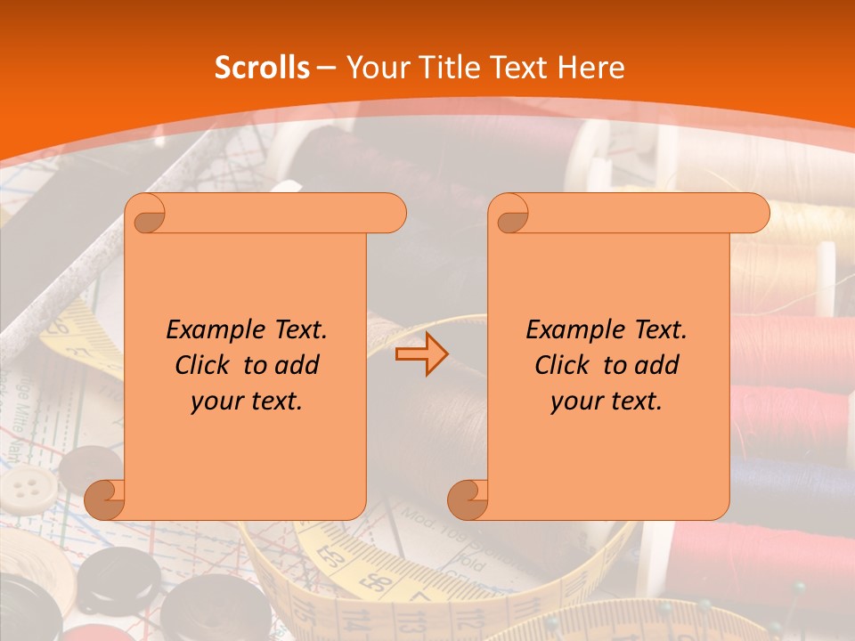 Old Fashioned Notions Measuring Tape PowerPoint Template
