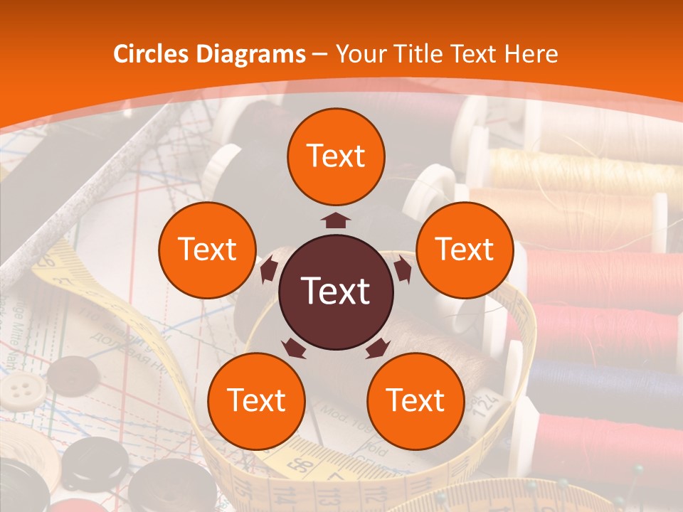 Old Fashioned Notions Measuring Tape PowerPoint Template