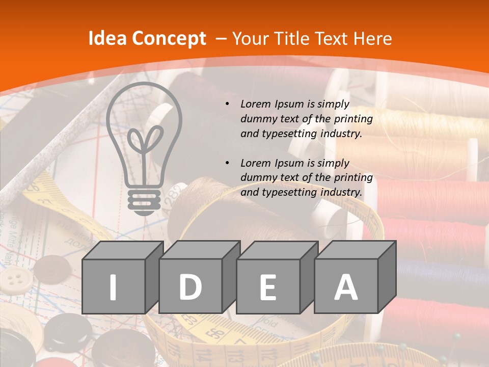 Old Fashioned Notions Measuring Tape PowerPoint Template