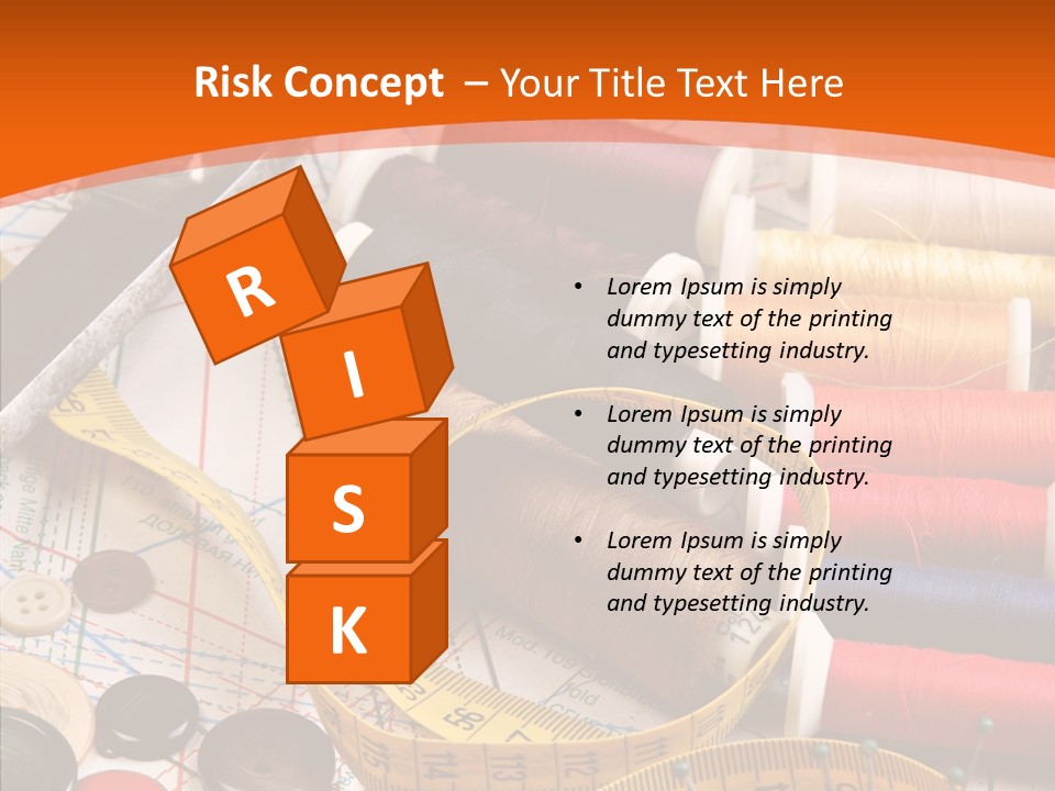 Old Fashioned Notions Measuring Tape PowerPoint Template