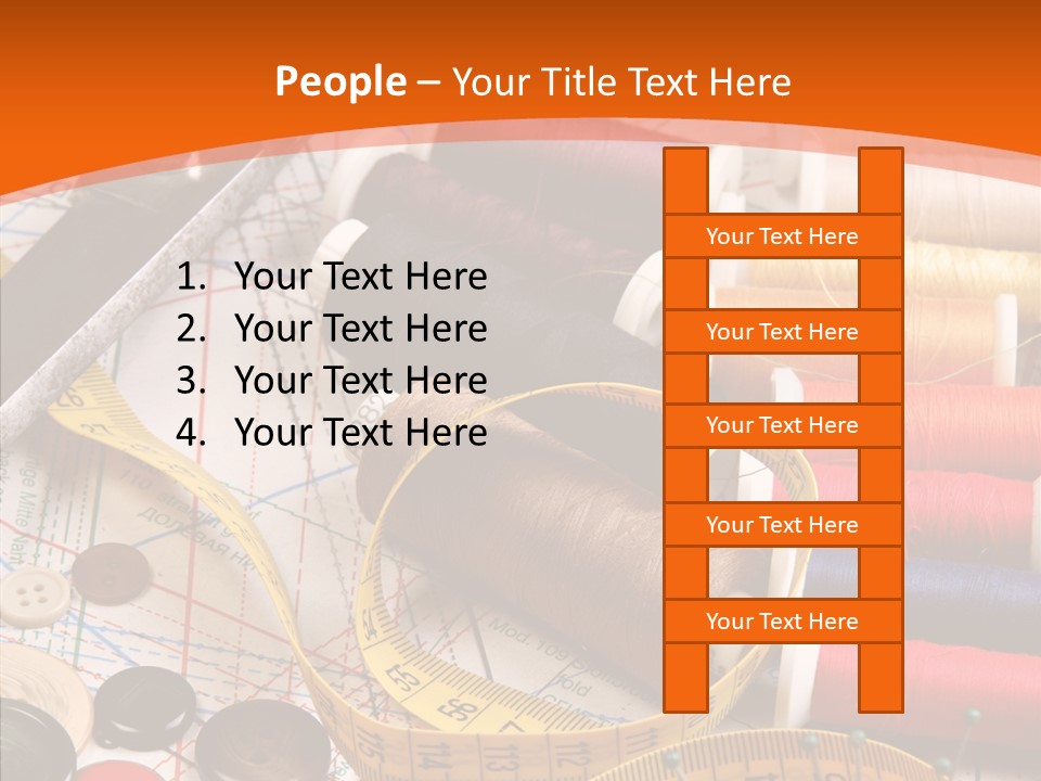 Old Fashioned Notions Measuring Tape PowerPoint Template