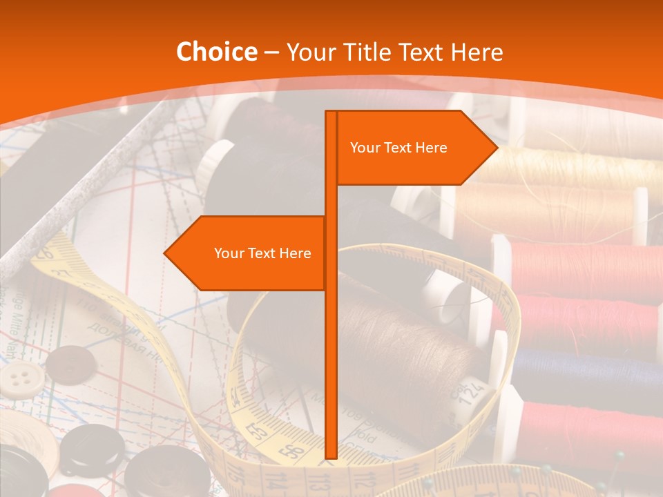 Old Fashioned Notions Measuring Tape PowerPoint Template