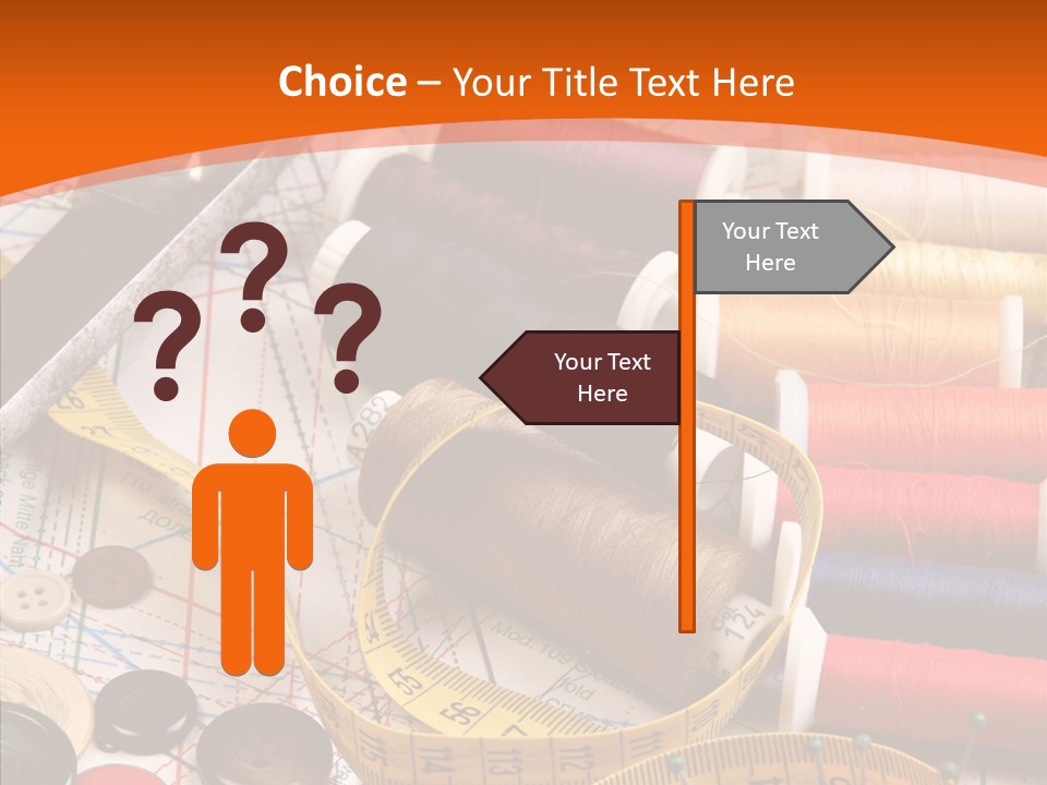 Old Fashioned Notions Measuring Tape PowerPoint Template