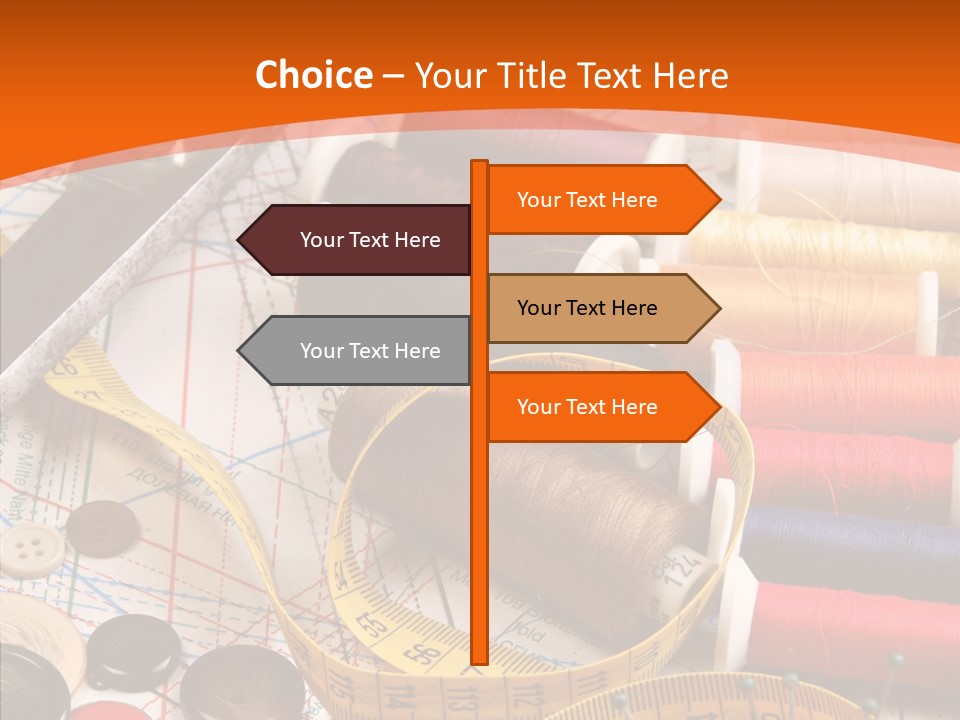 Old Fashioned Notions Measuring Tape PowerPoint Template