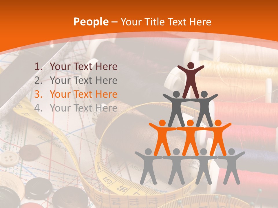 Old Fashioned Notions Measuring Tape PowerPoint Template