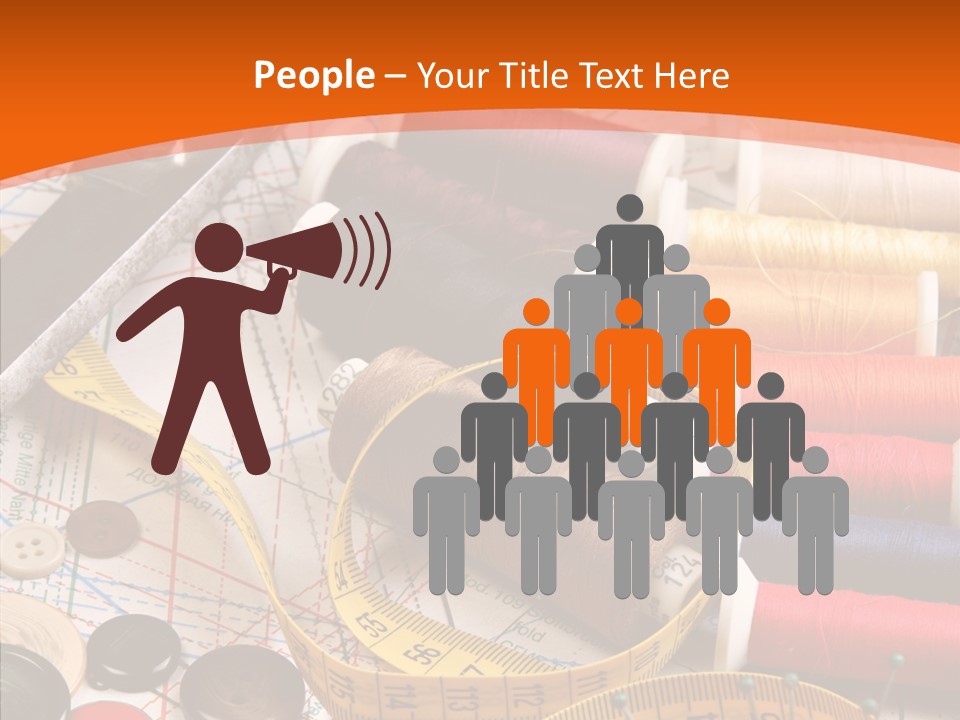 Old Fashioned Notions Measuring Tape PowerPoint Template