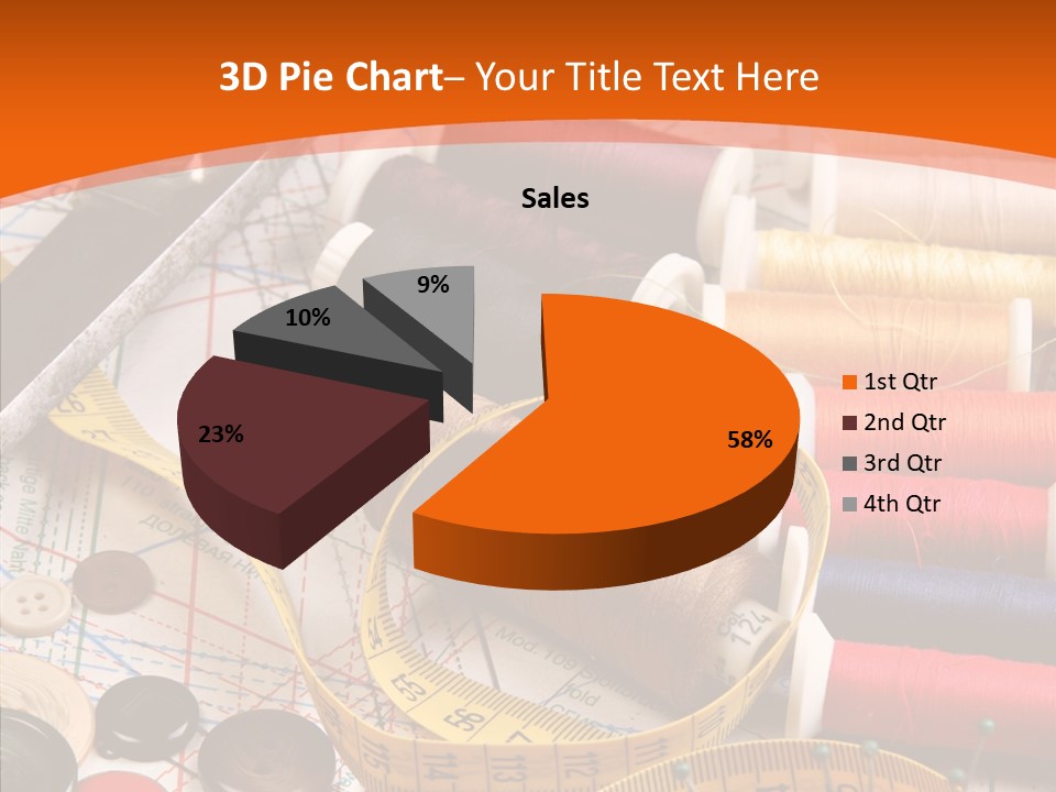 Old Fashioned Notions Measuring Tape PowerPoint Template