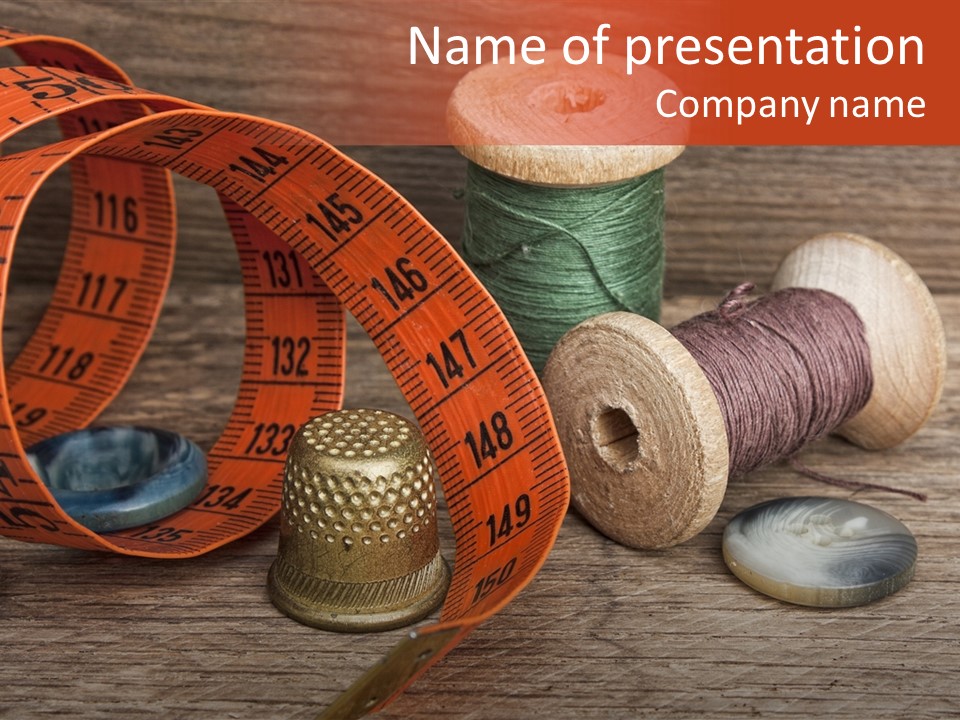 Vintage Seamstress Supplies PowerPoint Template