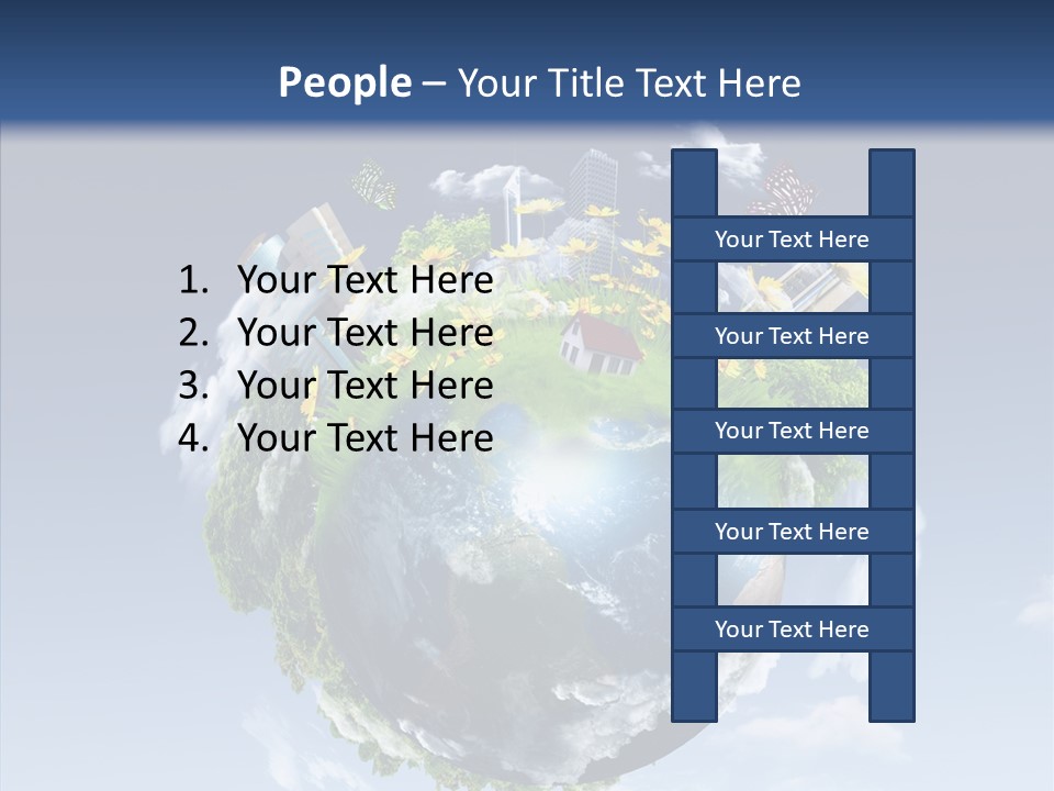 Nature Tree Blue PowerPoint Template