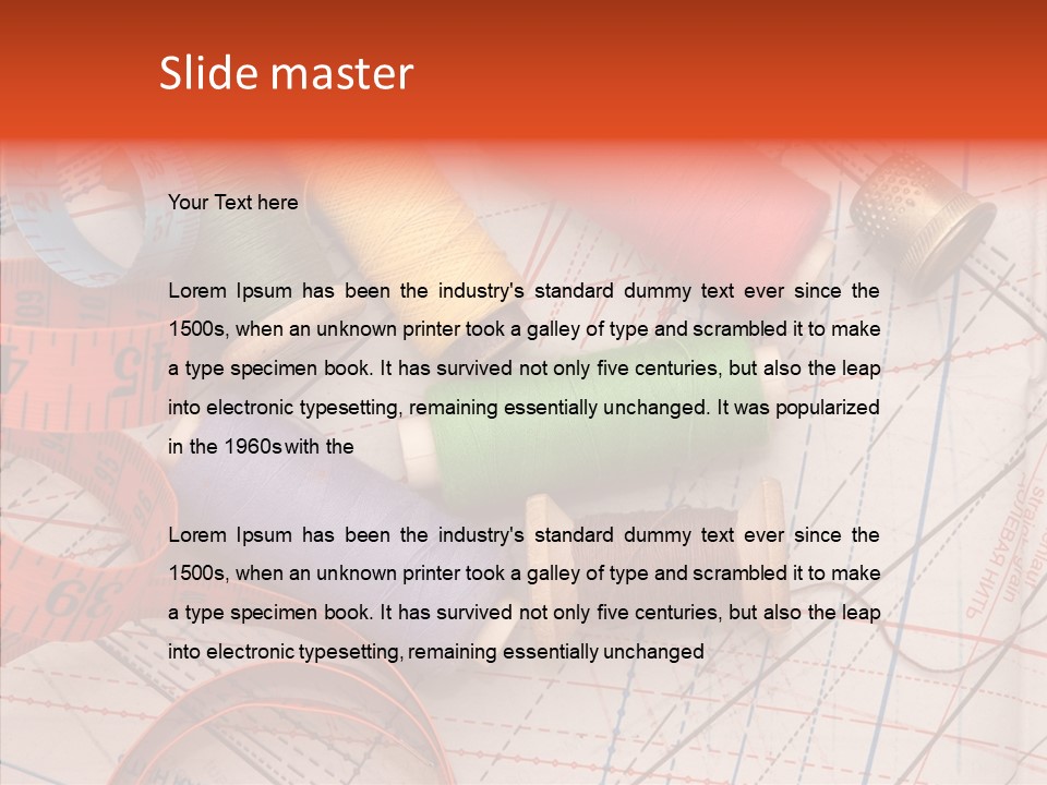 Sewing Line Needle PowerPoint Template