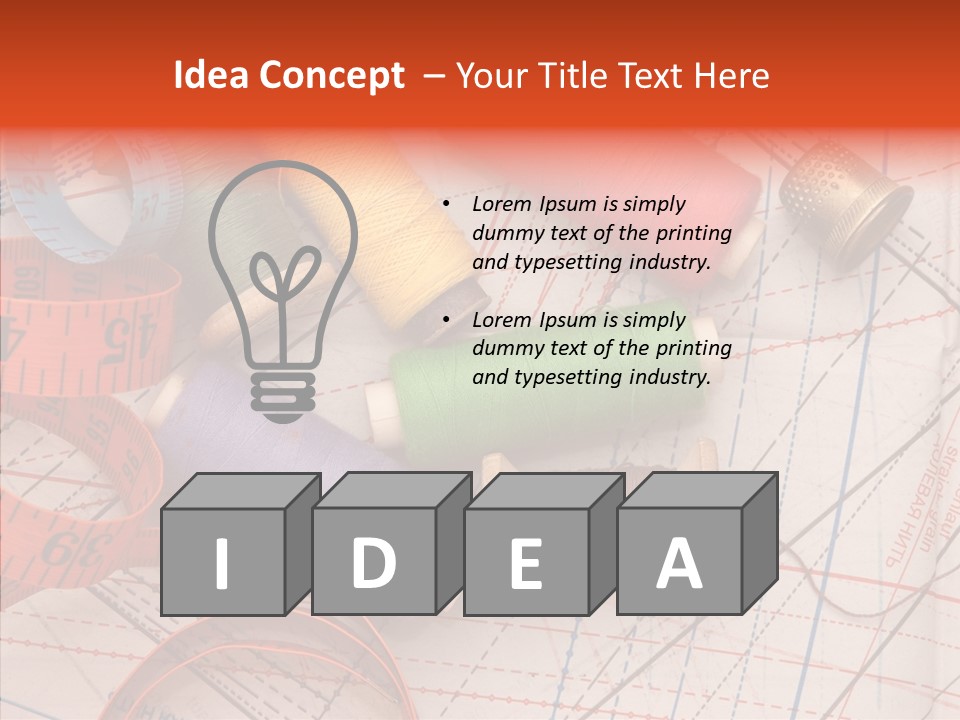 Sewing Line Needle PowerPoint Template
