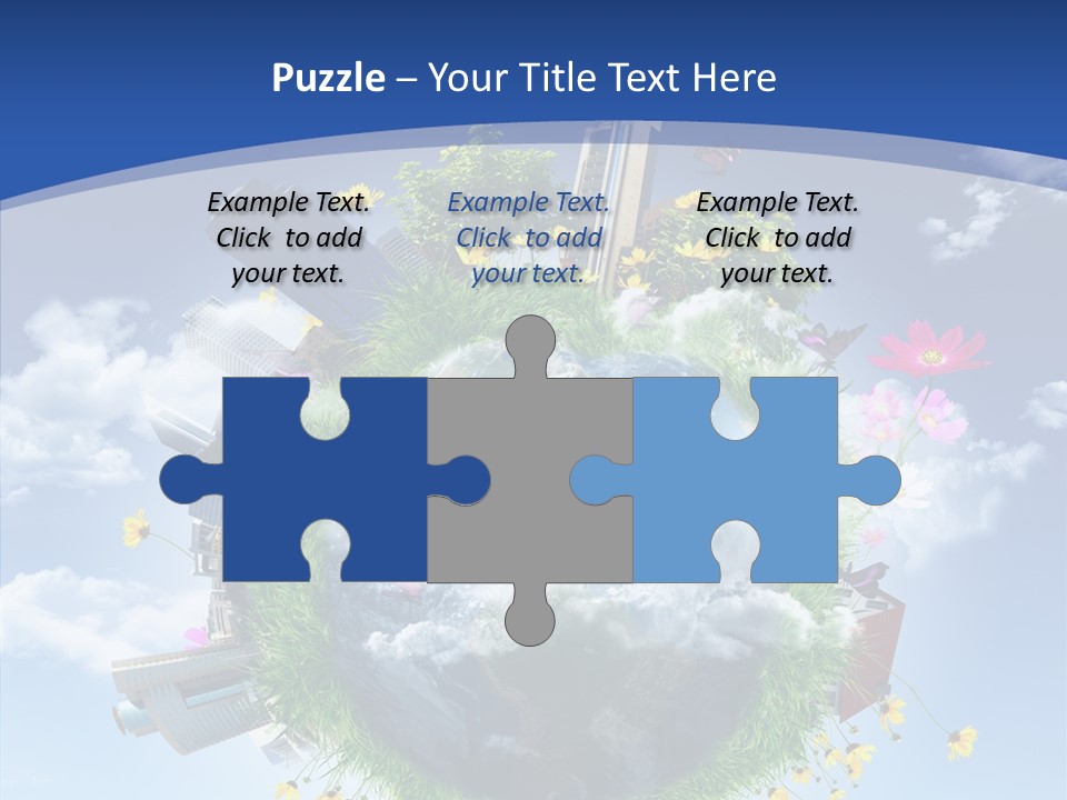 Blue Sunlight Sphere PowerPoint Template