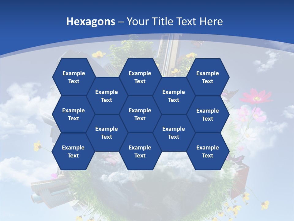 Blue Sunlight Sphere PowerPoint Template