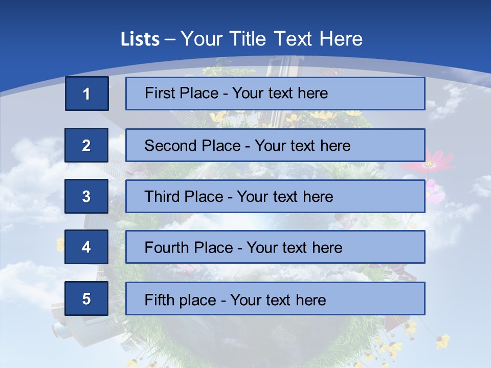 Blue Sunlight Sphere PowerPoint Template
