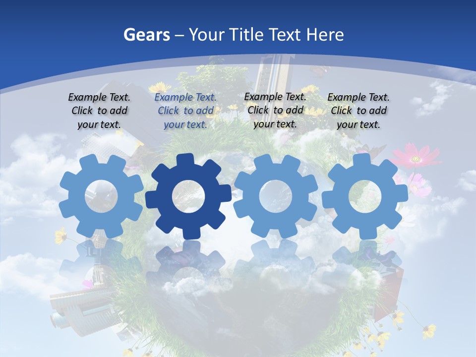 Blue Sunlight Sphere PowerPoint Template