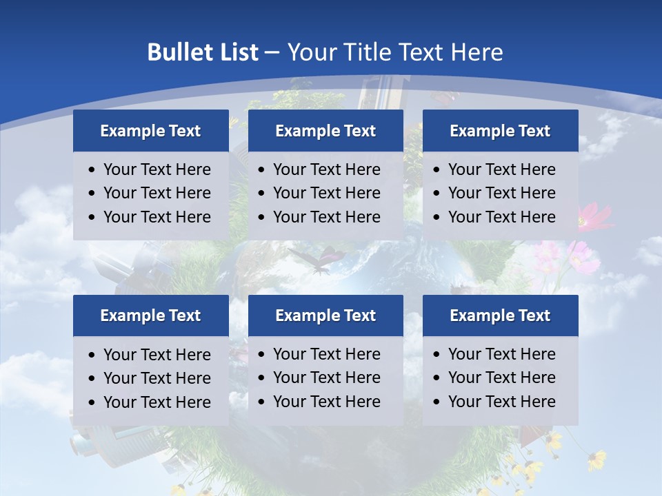 Blue Sunlight Sphere PowerPoint Template