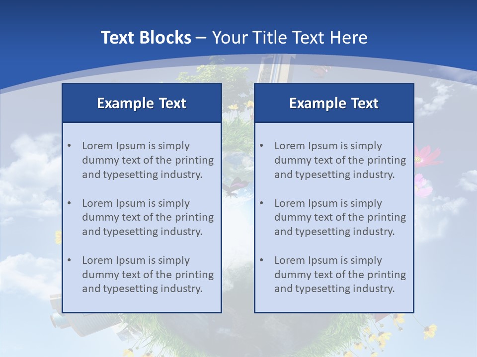 Blue Sunlight Sphere PowerPoint Template