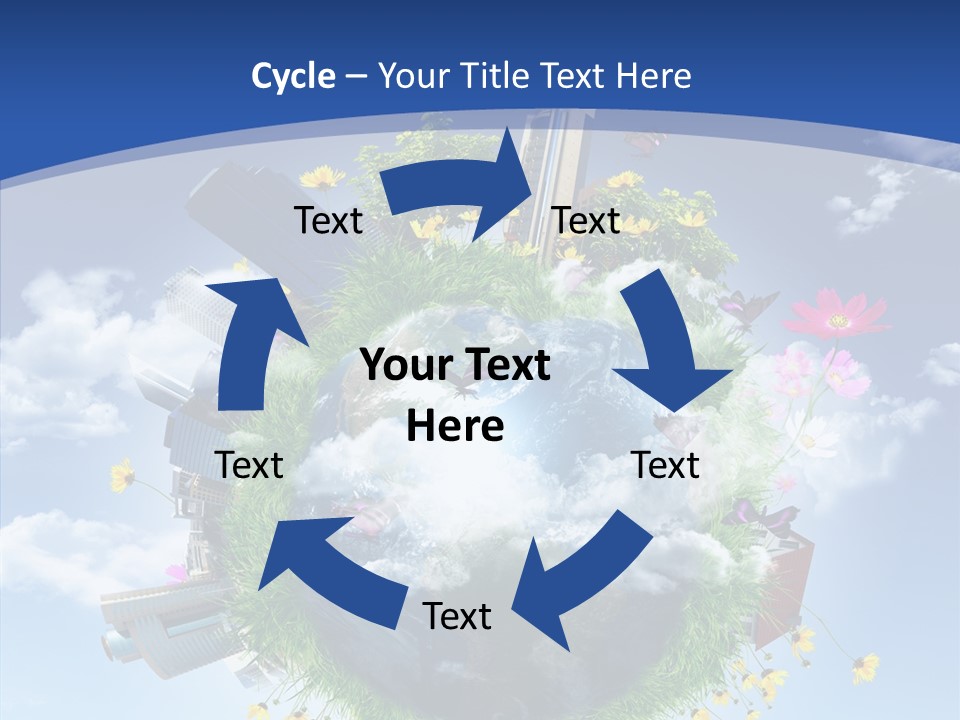 Blue Sunlight Sphere PowerPoint Template