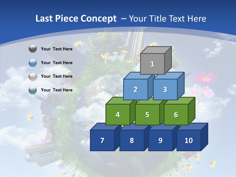 Blue Sunlight Sphere PowerPoint Template