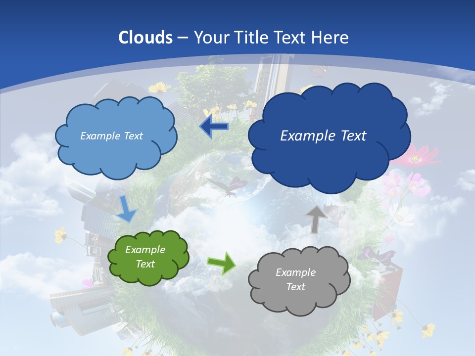 Blue Sunlight Sphere PowerPoint Template