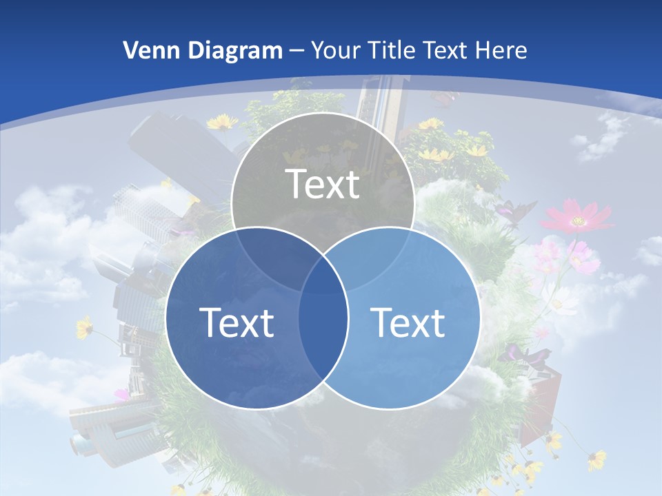 Blue Sunlight Sphere PowerPoint Template