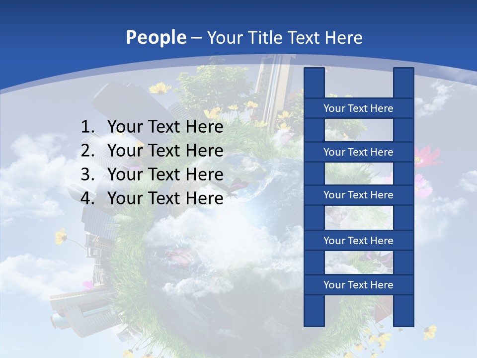 Blue Sunlight Sphere PowerPoint Template