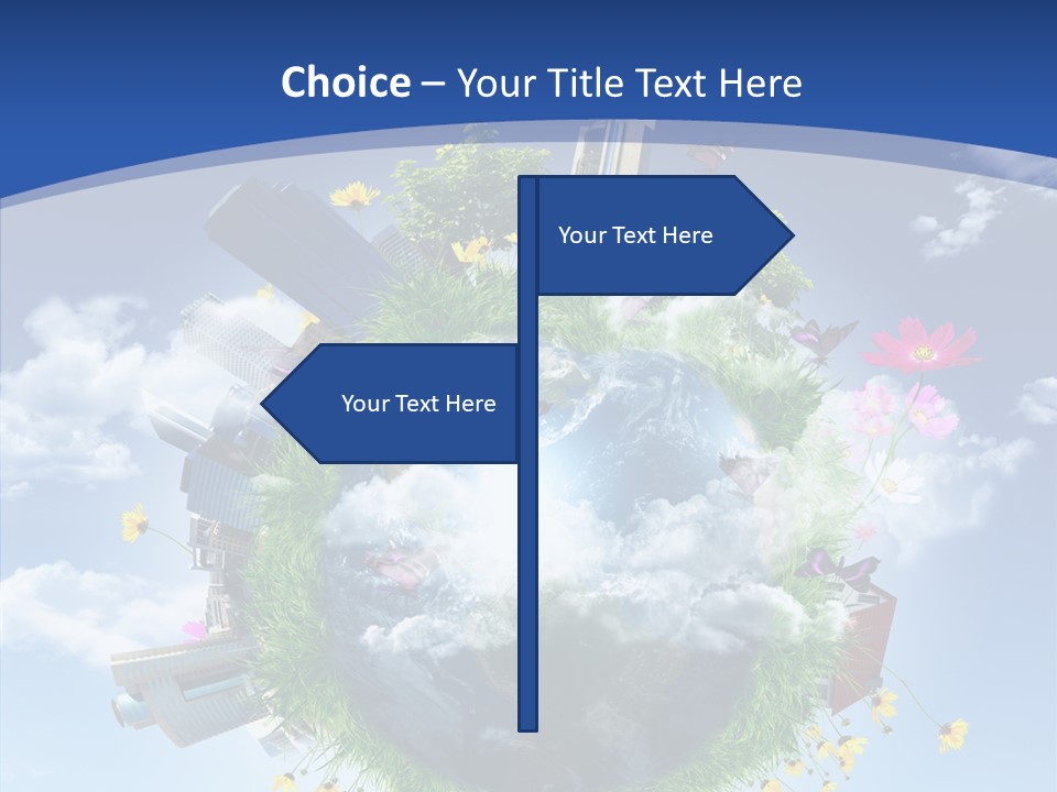 Blue Sunlight Sphere PowerPoint Template