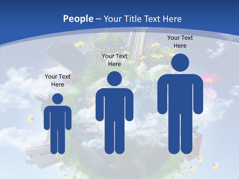 Blue Sunlight Sphere PowerPoint Template