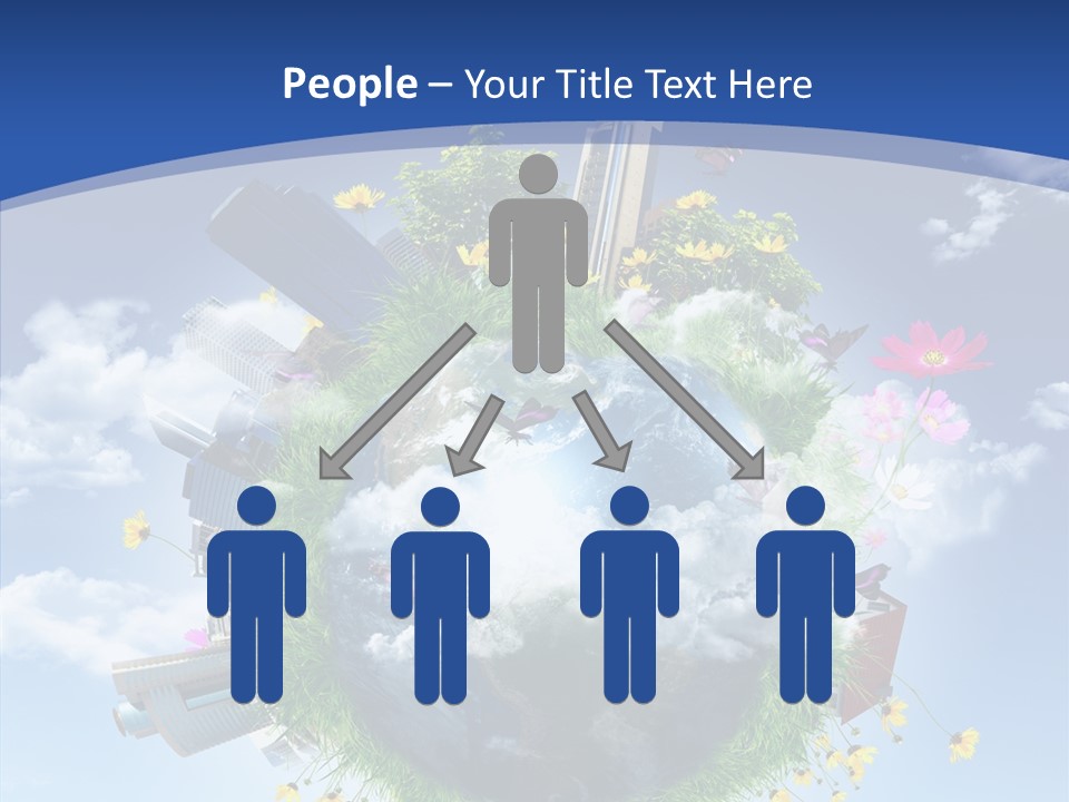 Blue Sunlight Sphere PowerPoint Template