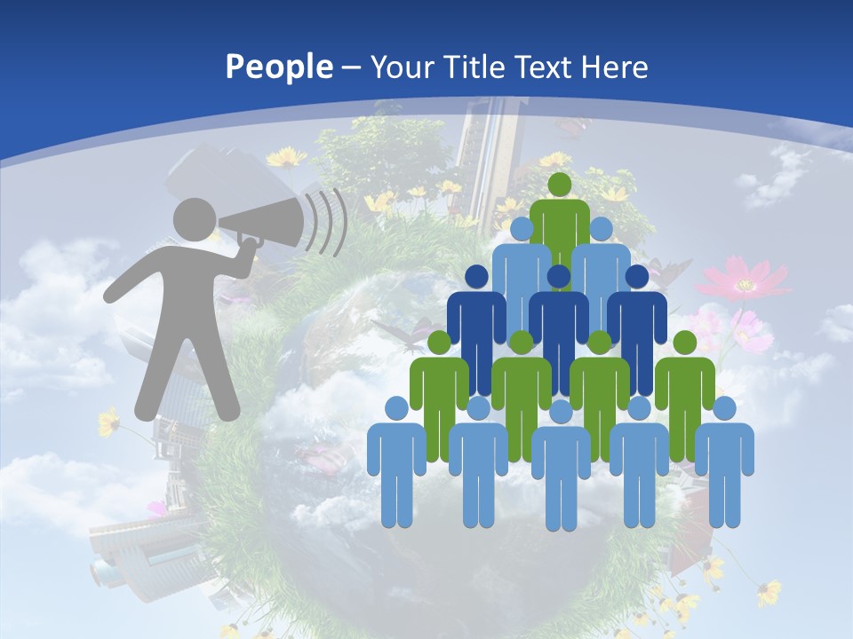 Blue Sunlight Sphere PowerPoint Template