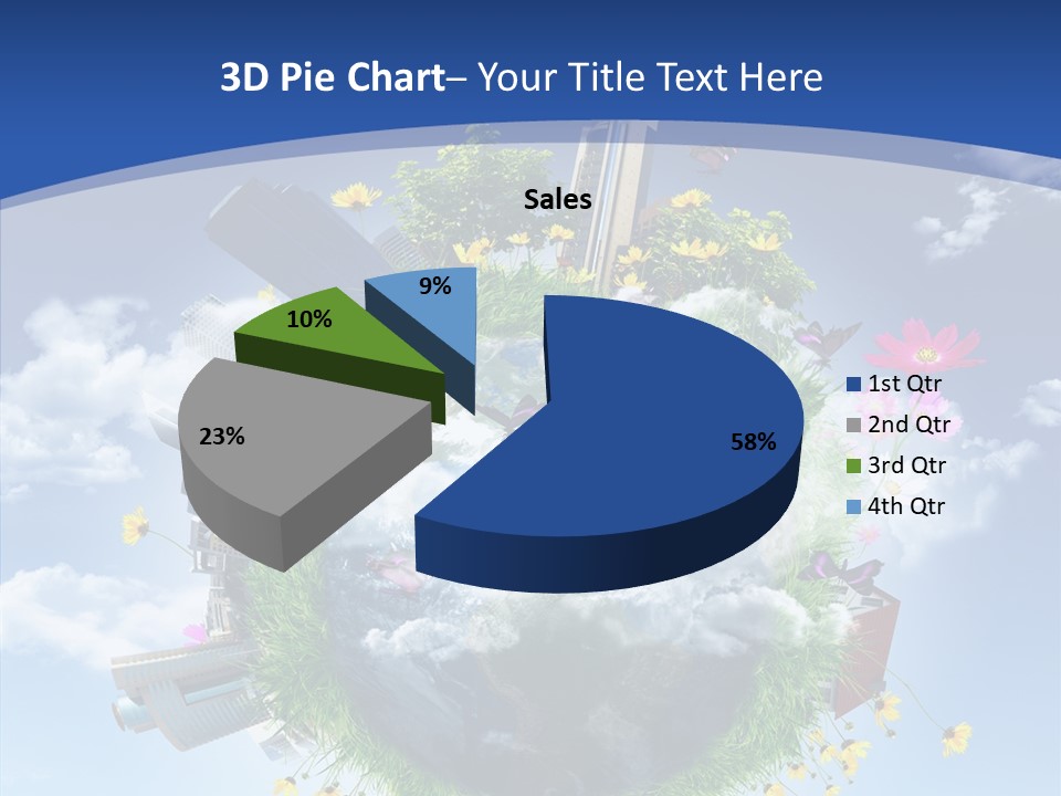 Blue Sunlight Sphere PowerPoint Template